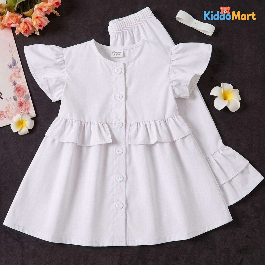 Frill Baby Frock Set – Breathable Fabric | Kiddo Mart