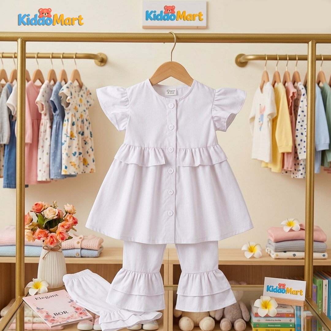 Frill Baby Frock Set – Breathable Fabric | Kiddo Mart