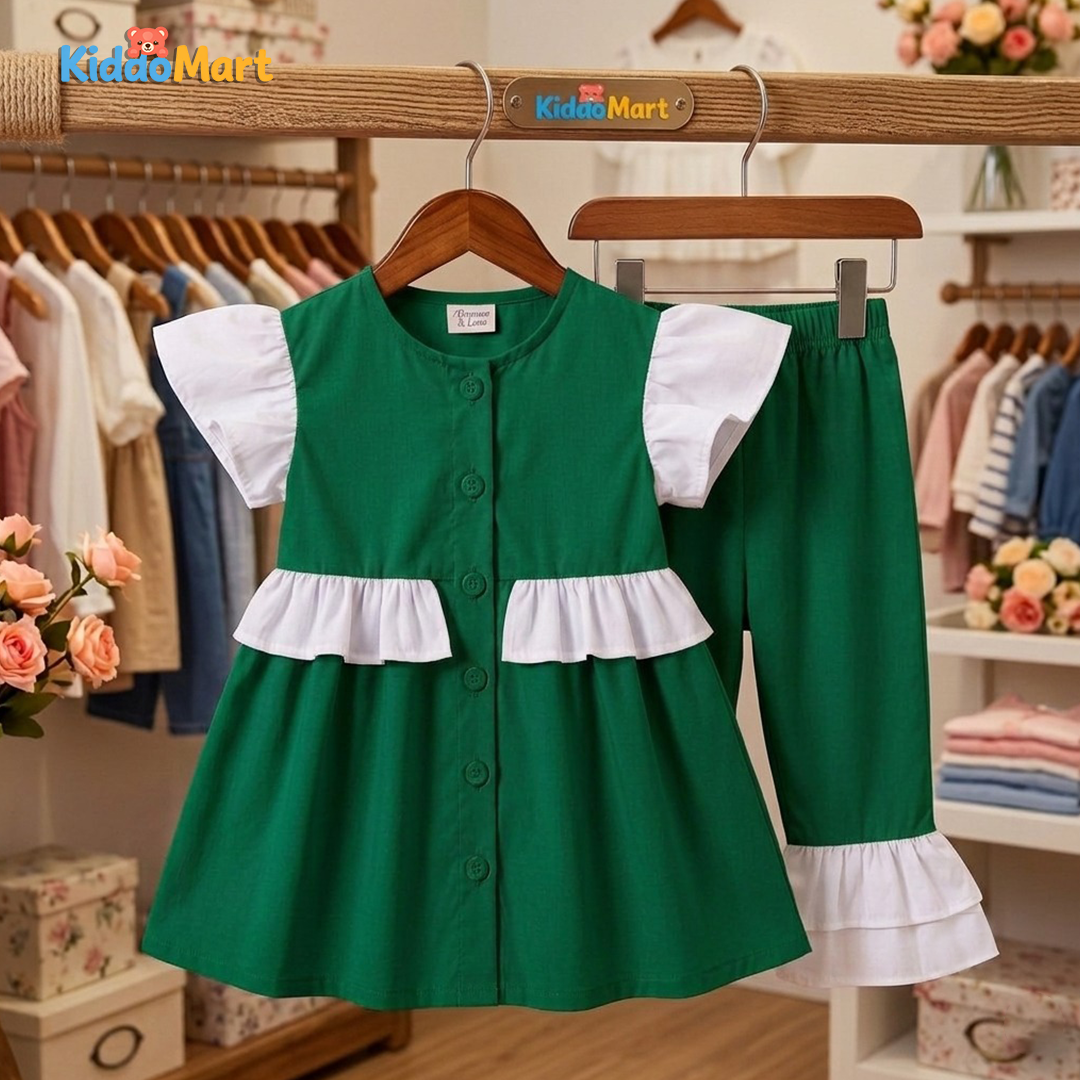 14 August Special Baby Girls Cotton Frock Set | Soft & Comfortable