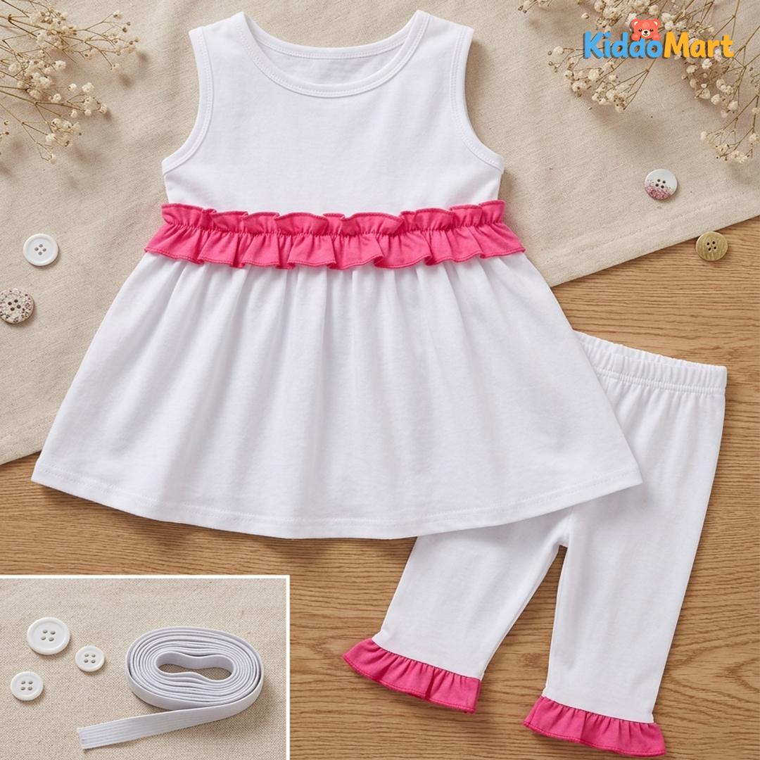 Shoulder less Cotton Baby Frock Set – Soft & Safe Kids Fabric