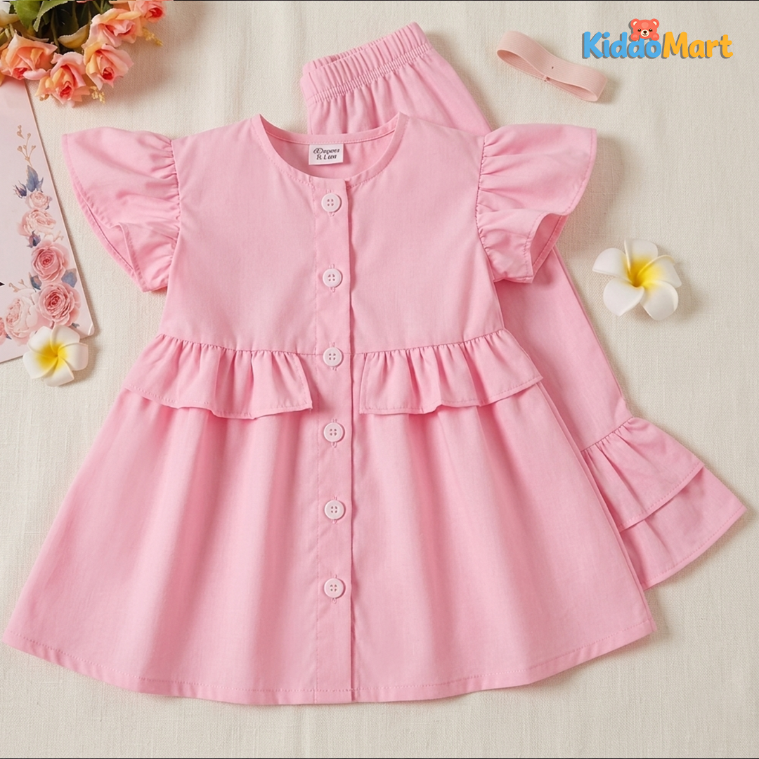 Premium Fabric Baby Frock Set | Kiddo Mart |