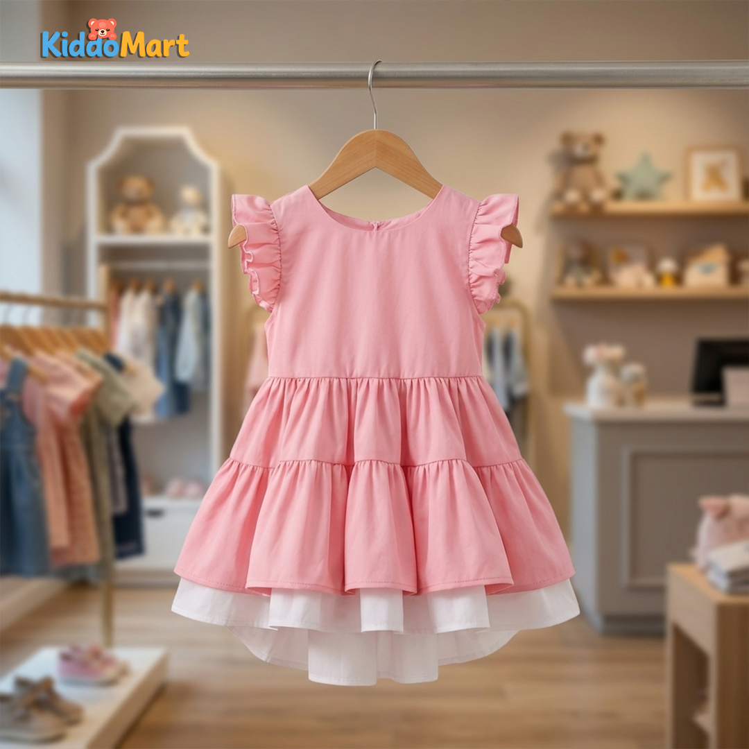 Double Frill – Modern Style Baby Frock | Kiddo Mart