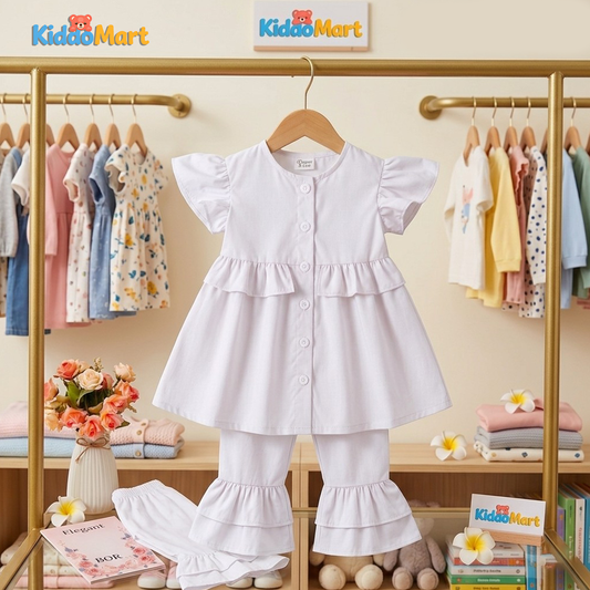Frill Baby Frock Set – Breathable Fabric | Kiddo Mart